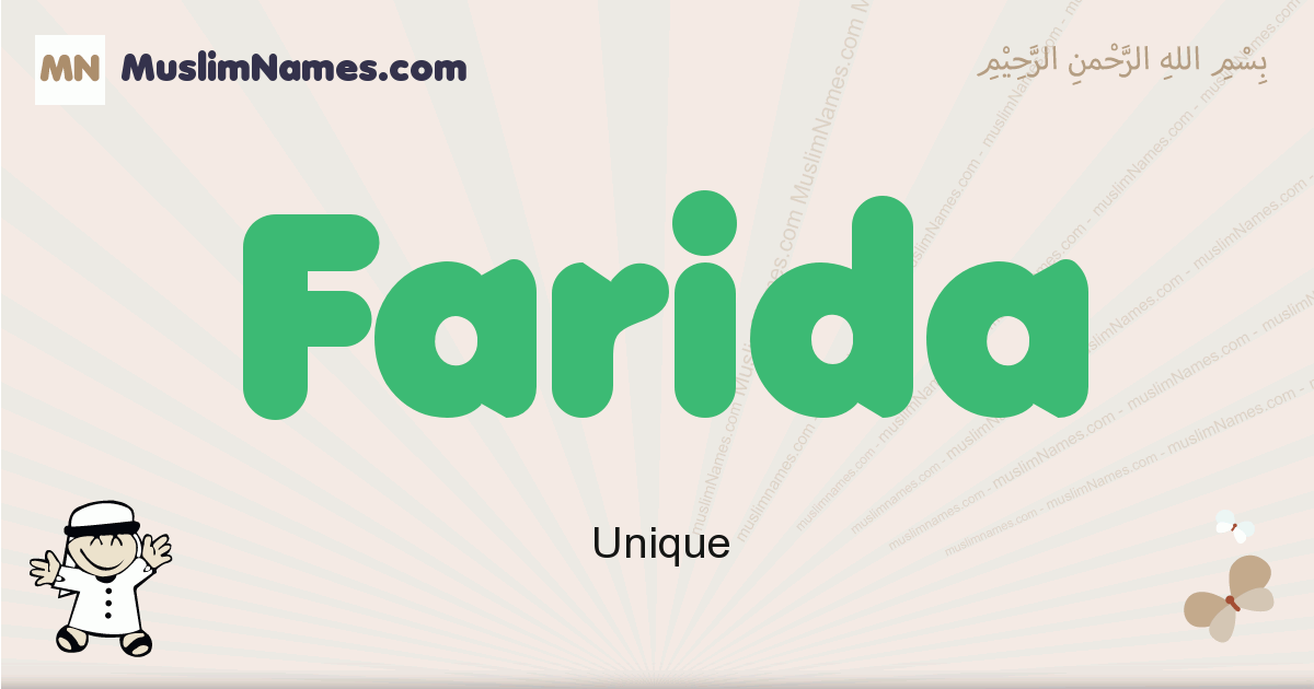 Farida muslim boys name and meaning, islamic boys name Farida