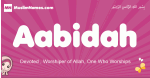 Aabidah arabic girls name and meaning, muslim girl name Aabidah
