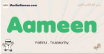 Aameen muslim boys name and meaning, islamic boys name Aameen