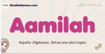 Aamilah muslim girls name and meaning, islamic girls name Aamilah