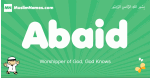 Abaid arabic boys name and meaning, quranic boys name Abaid
