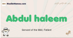 Abdul-haleem muslim boys name and meaning, islamic boys name Abdul-haleem