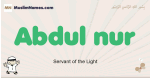 Abdul-nur muslim boys name and meaning, islamic boys name Abdul-nur