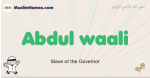Abdul-waali muslim boys name and meaning, islamic boys name Abdul-waali