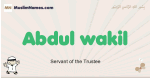 Abdul-wakil muslim boys name and meaning, islamic boys name Abdul-wakil