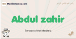 Abdul-zahir muslim boys name and meaning, islamic boys name Abdul-zahir
