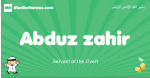 Abduz-zahir arabic boys name and meaning, quranic boys name Abduz-zahir