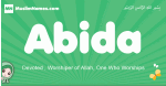 Abida arabic girl name and meaning, quranic girls name Abida