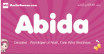 Abida arabic girls name and meaning, muslim girl name Abida