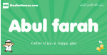 Abul-farah arabic boys name and meaning, quranic boys name Abul-farah