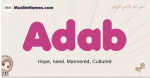 Adab muslim girls name and meaning, islamic girls name Adab