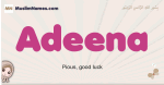 Adeena muslim girls name and meaning, islamic girls name Adeena