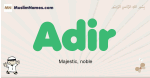 Adir muslim boys name and meaning, islamic boys name Adir