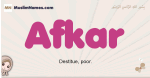 Afkar muslim girls name and meaning, islamic girls name Afkar