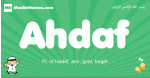 Ahdaf arabic boys name and meaning, quranic boys name Ahdaf