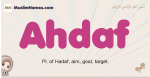 Ahdaf muslim girls name and meaning, islamic girls name Ahdaf