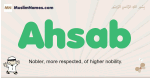 Ahsab muslim boys name and meaning, islamic boys name Ahsab