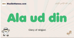 Ala-ud-din muslim boys name and meaning, islamic boys name Ala-ud-din