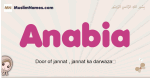 Anabia muslim girls name and meaning, islamic girls name Anabia