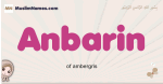 Anbarin muslim girls name and meaning, islamic girls name Anbarin