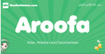 Aroofa arabic girl name and meaning, quranic girls name Aroofa