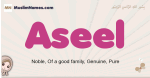 Aseel muslim girls name and meaning, islamic girls name Aseel