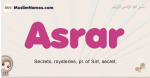 Asrar muslim girls name and meaning, islamic girls name Asrar