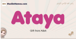 Ataya muslim girls name and meaning, islamic girls name Ataya