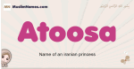 Atoosa muslim girls name and meaning, islamic girls name Atoosa