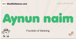 Aynun-naim muslim boys name and meaning, islamic boys name Aynun-naim