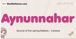 Aynunnahar muslim girls name and meaning, islamic girls name Aynunnahar