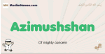 Azimushshan muslim boys name and meaning, islamic boys name Azimushshan