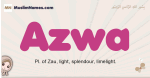 Azwa muslim girls name and meaning, islamic girls name Azwa