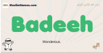 Badeeh muslim boys name and meaning, islamic boys name Badeeh