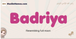 Badriya muslim girls name and meaning, islamic girls name Badriya