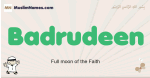 Badrudeen muslim boys name and meaning, islamic boys name Badrudeen