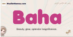 Baha muslim girls name and meaning, islamic girls name Baha