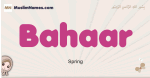 Bahaar muslim girls name and meaning, islamic girls name Bahaar