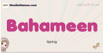 Bahameen muslim girls name and meaning, islamic girls name Bahameen