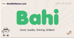 Bahi muslim boys name and meaning, islamic boys name Bahi