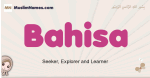 Bahisa muslim girls name and meaning, islamic girls name Bahisa
