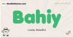 Bahiy muslim boys name and meaning, islamic boys name Bahiy
