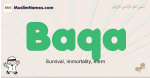 Baqa muslim boys name and meaning, islamic boys name Baqa