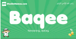 Baqee arabic boys name and meaning, quranic boys name Baqee