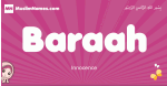 Baraah arabic girls name and meaning, muslim girl name Baraah