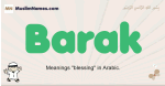 Barak muslim boys name and meaning, islamic boys name Barak