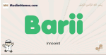 Barii muslim boys name and meaning, islamic boys name Barii