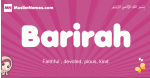 Barirah arabic girls name and meaning, muslim girl name Barirah