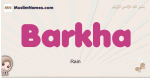 Barkha muslim girls name and meaning, islamic girls name Barkha