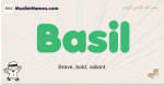 Basil muslim boys name and meaning, islamic boys name Basil